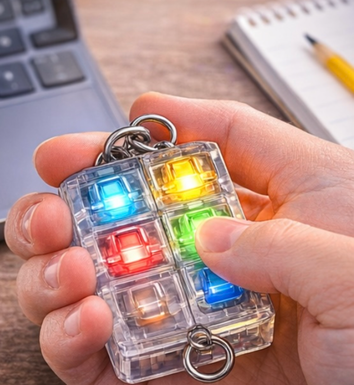 GlowClick LED Fidget Key Chain