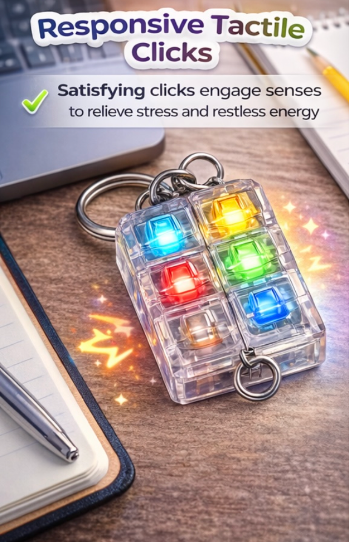 GlowClick LED Fidget Key Chain