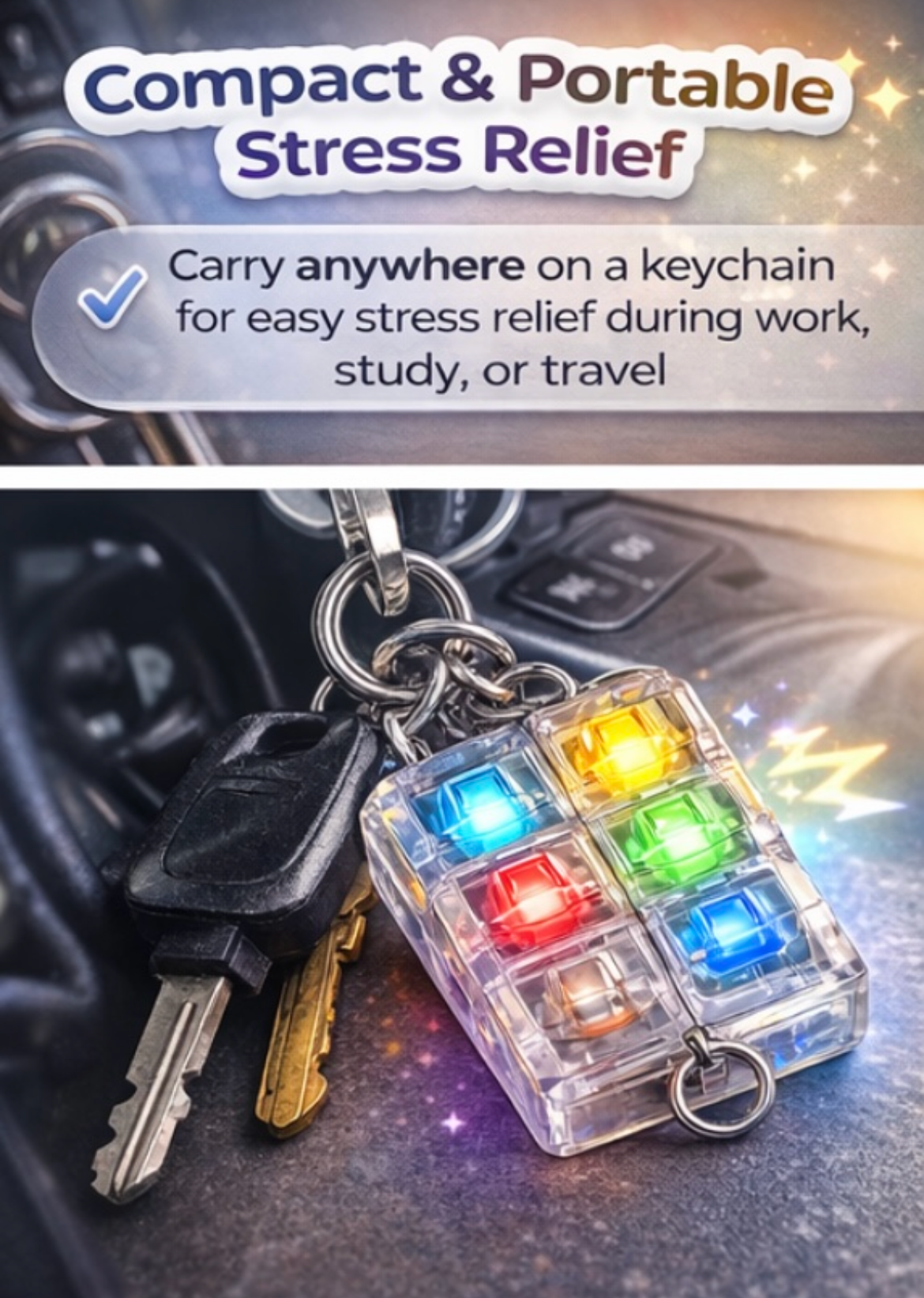 GlowClick LED Fidget Key Chain